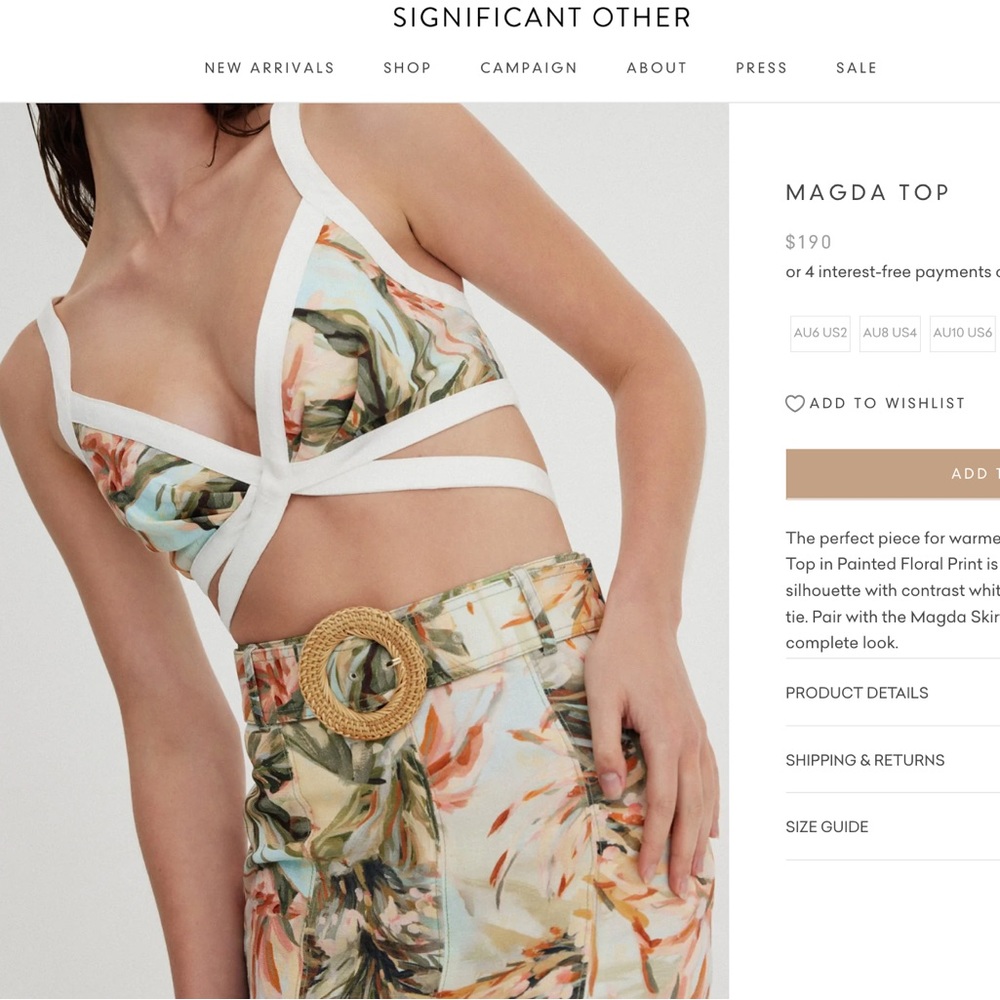 Significant Other Magda Top, US 4/ AUS 8